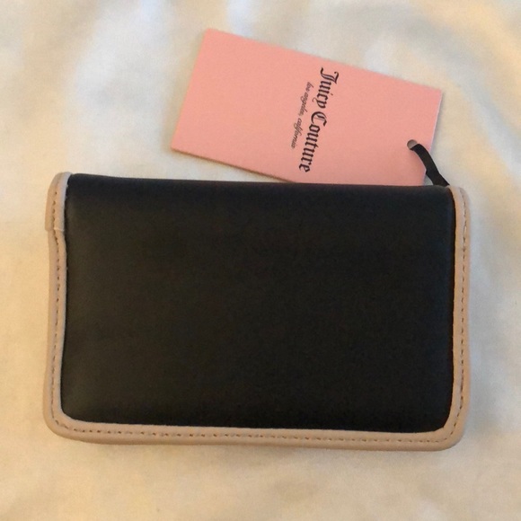 Juicy Couture Black Beige Spring Fling Slim Elongated Bifold Wallet NWT - Picture 5 of 14